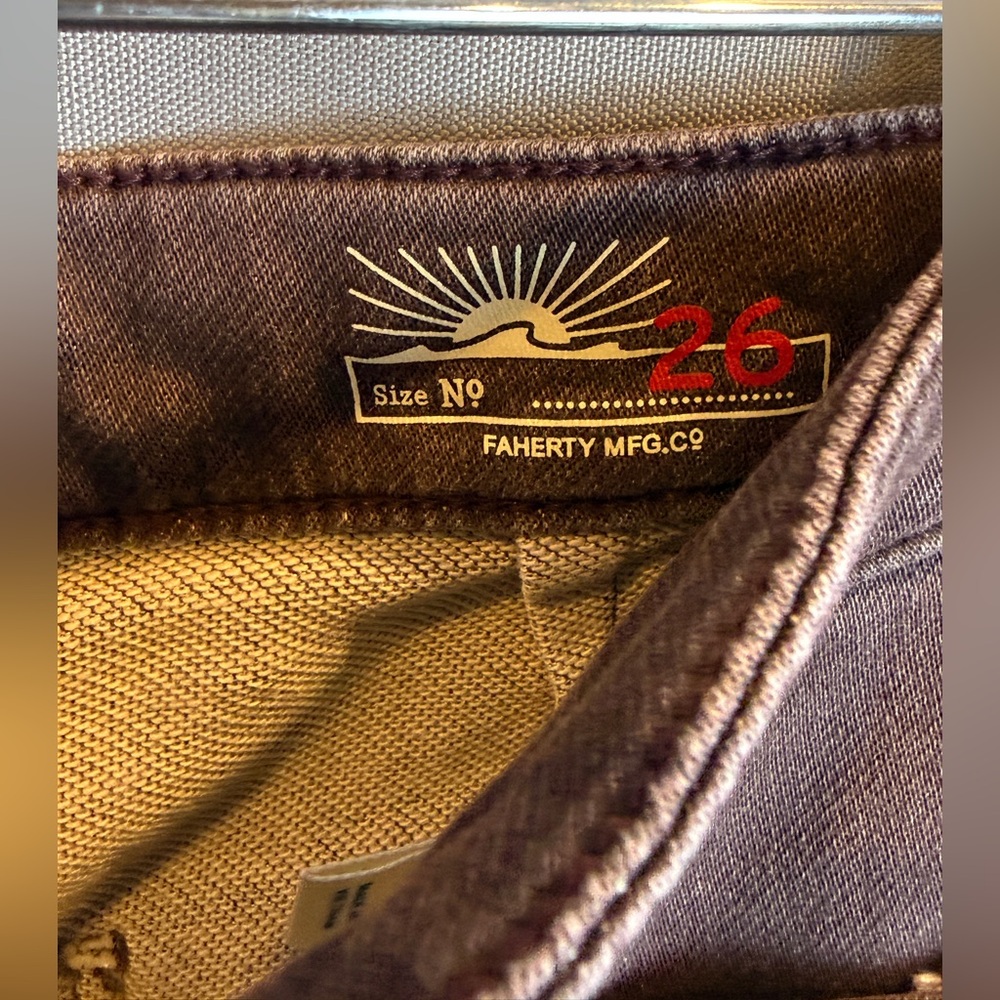 Faherty Stretch Terry Patch Pocket Pant - Walnut- Size 26 - Picture 10 of 12